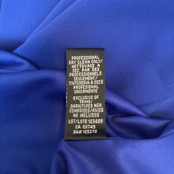 Carmen Marc Valvo Cobalt Blue Evening Formal Gown - Picture 13 of 13